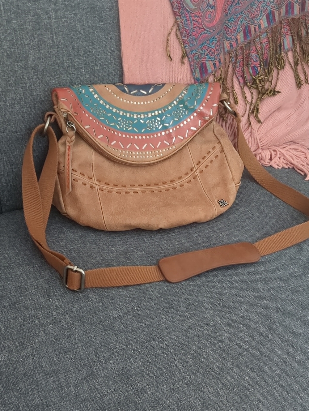 The Sak Vintage Crossbody Bag with Multicolor Flap